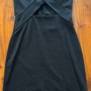 Deb Strapless Black Twist-Front Dress